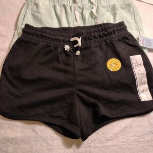 Cat & Jack / Assembly Free Girl's Black and Light Green Jogger Shorts Size L/M